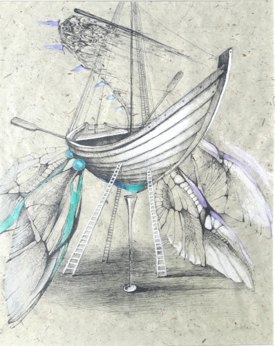 2020 Spaceship 45 x 55 cm